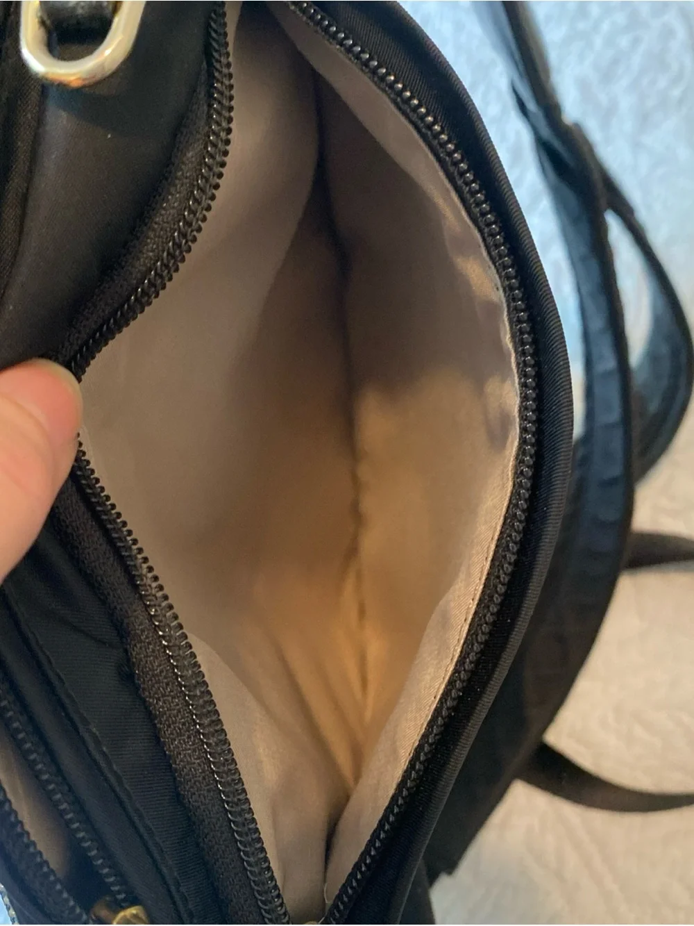 Tumi Black Nylon Backpack with Gold Hardware